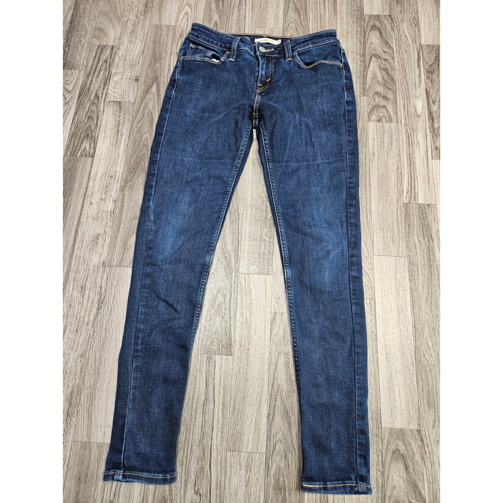 Levis 535 Super Skinny Jeans Womens 28 Dark Wash Blue Stretch Denim